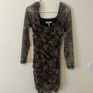 BCBG Black & Floral Mini Dress